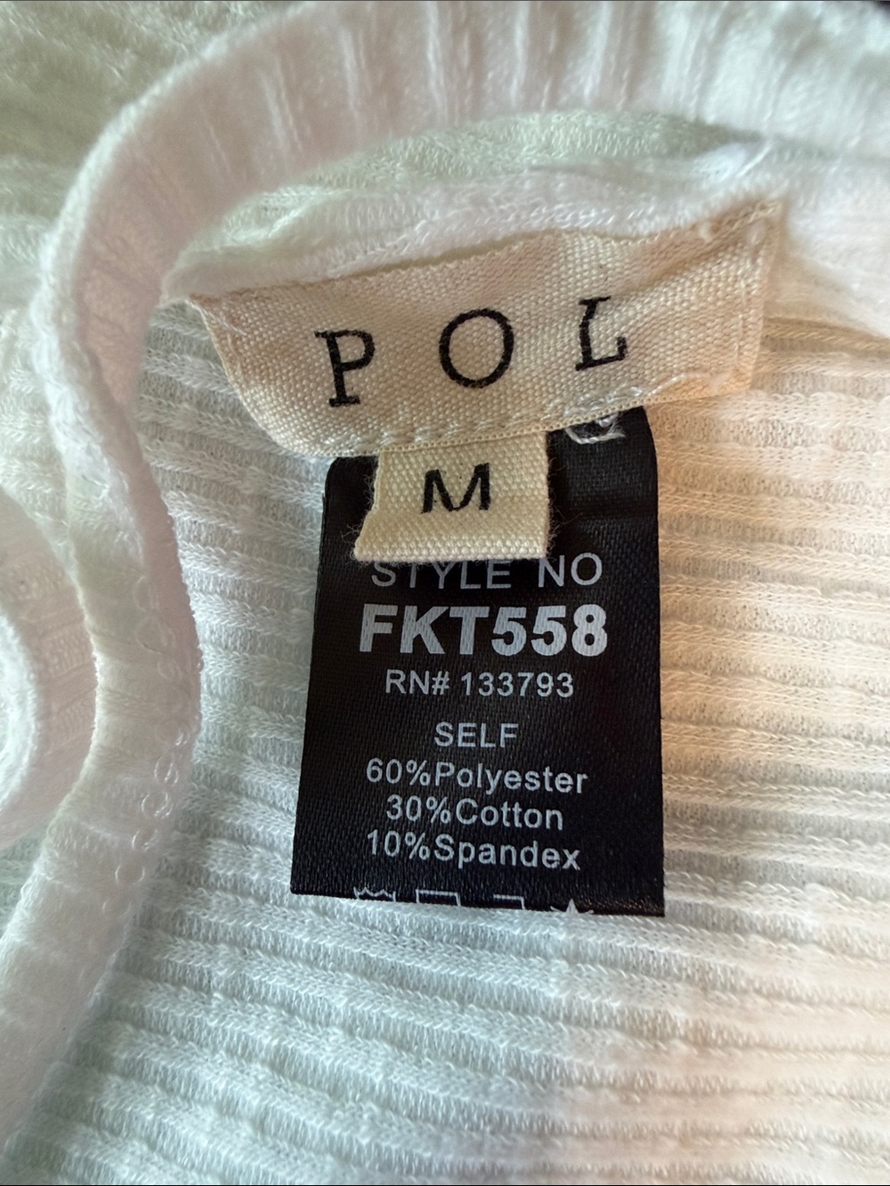 POL Ivory Ribbed Back Strap Cropped tank Top NWT